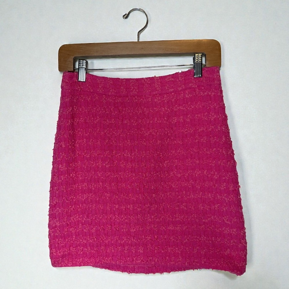 Kate Spade New York Tweed Mini Skirt the Rules Preppy Hot Pink Chic size 6